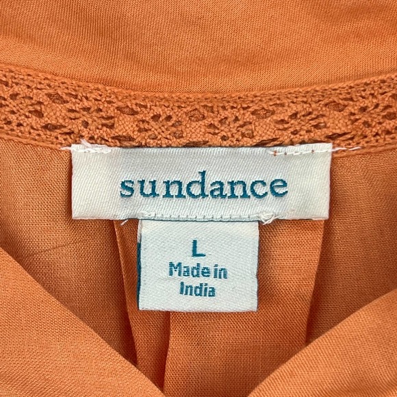 Sundance Orange Embroidered Blouse - Picture 5 of 7